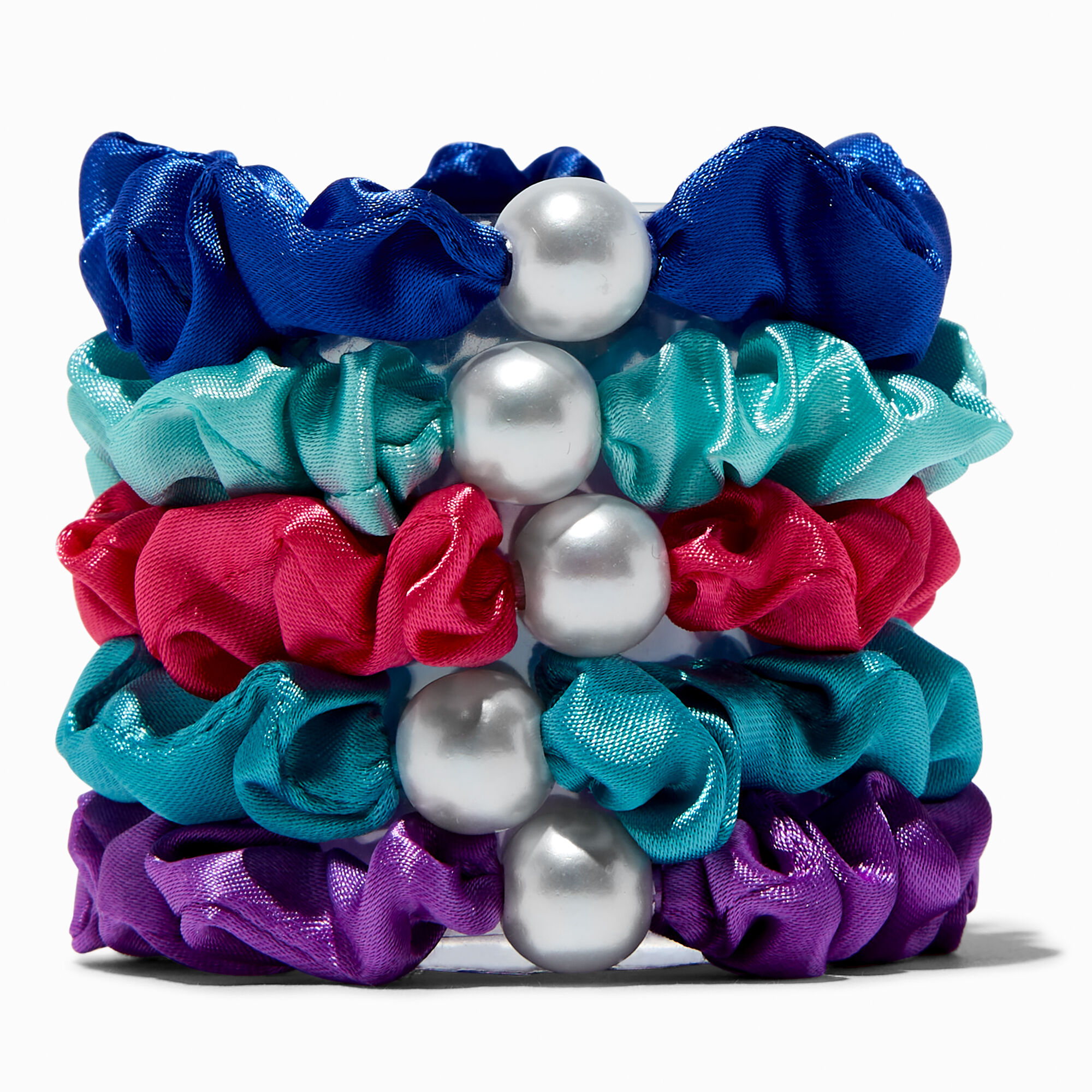 View Claires Club Jewel Tone Hair Scrunchies 5 Pack information