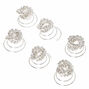 Twisted Glass Rhinestone Hair Spinners - 6 Pack,