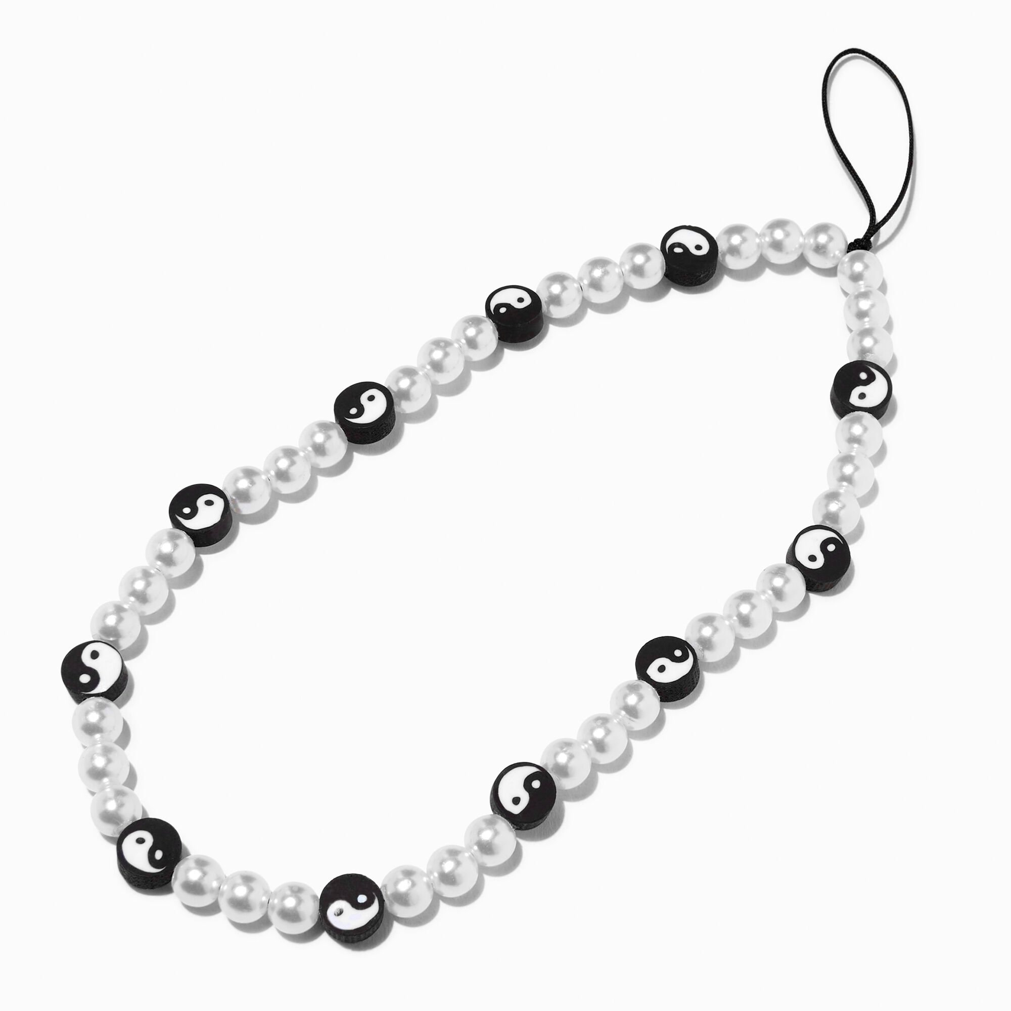 View Claires Yin Yang Beaded Phone Wrist Strap information