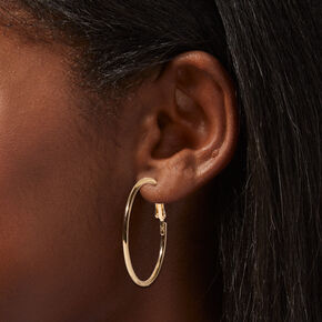 Claire&#39;s Recycled Jewelry Gold-tone 40MM Hoop Earrings,