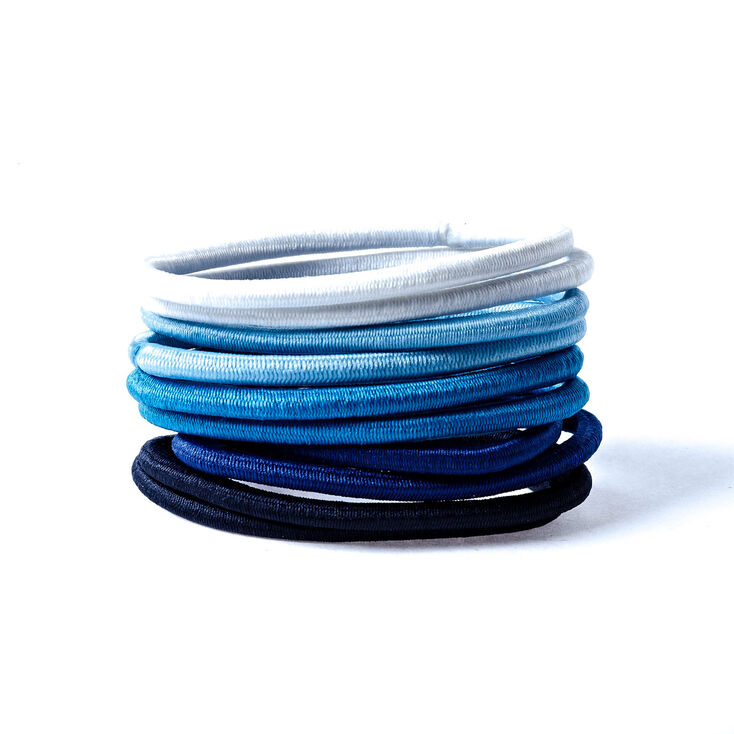 Claire's Élastiques à cheveux sans métal - Bleu, lot de 10