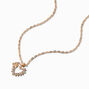 Gold-tone Crystal Heart Pendant Necklace,