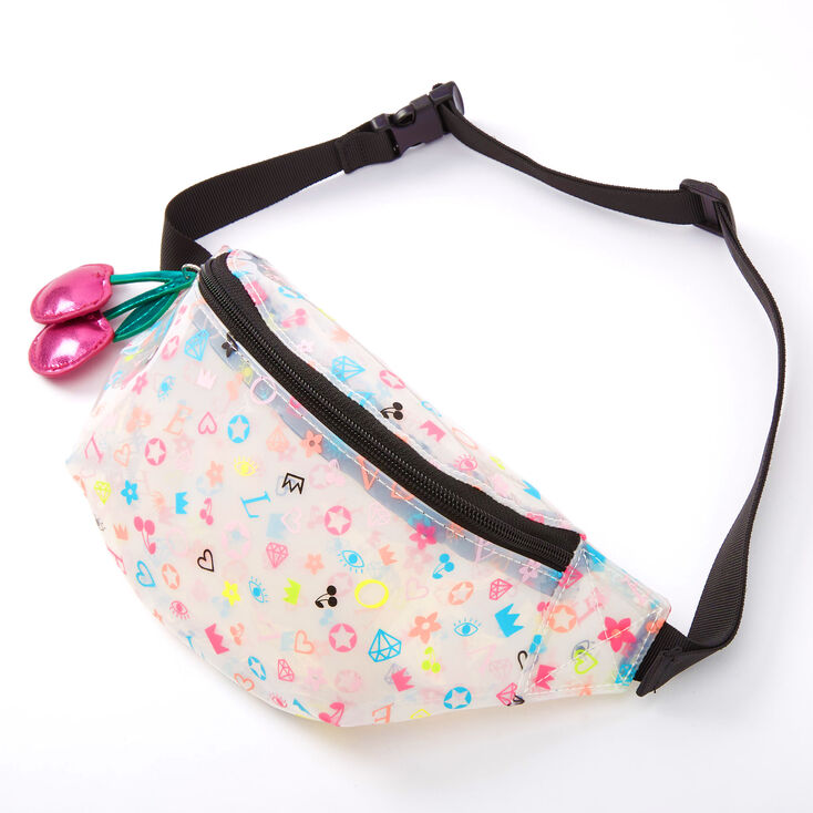 Claire's Sac banane transparent à imprimé signature - Transparent