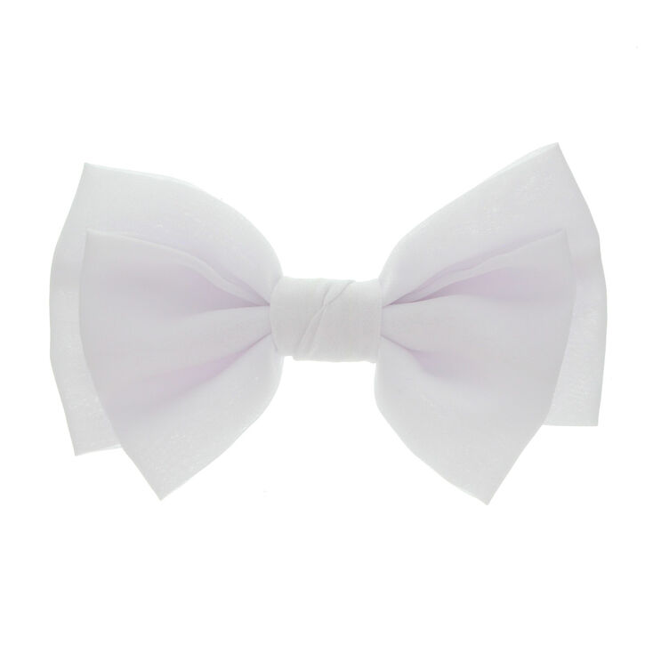 Claire's Grand nœud pour cheveux blanc souple fixé sur une barrette