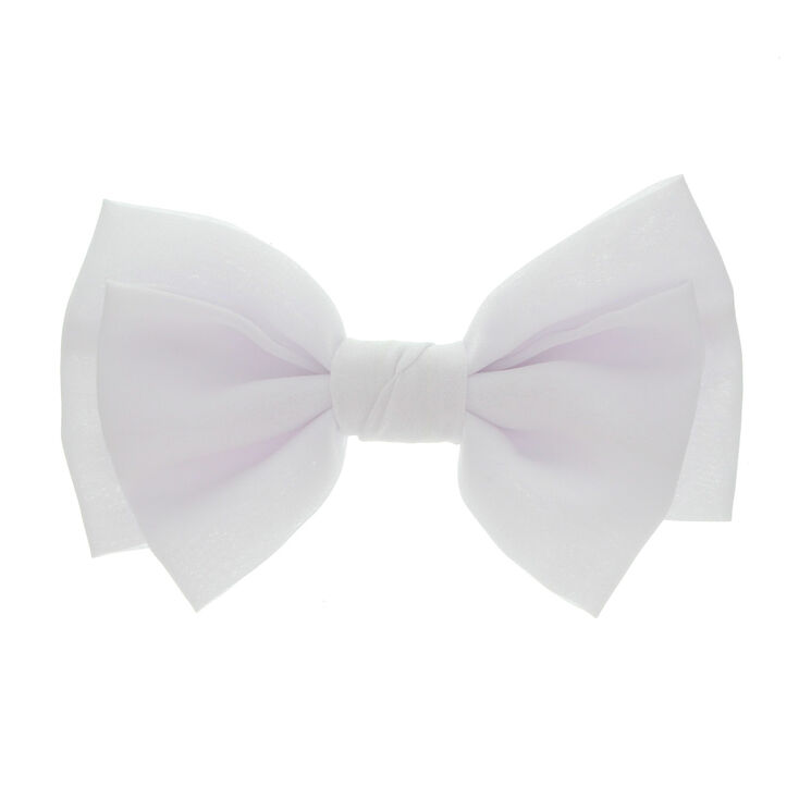 Large Floppy Hair Bow Clip - White,