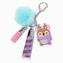 Purple Reindeer Bling Lip Gloss Keychain,