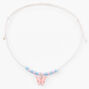 Pink Butterfly Beaded Cord Anklet,