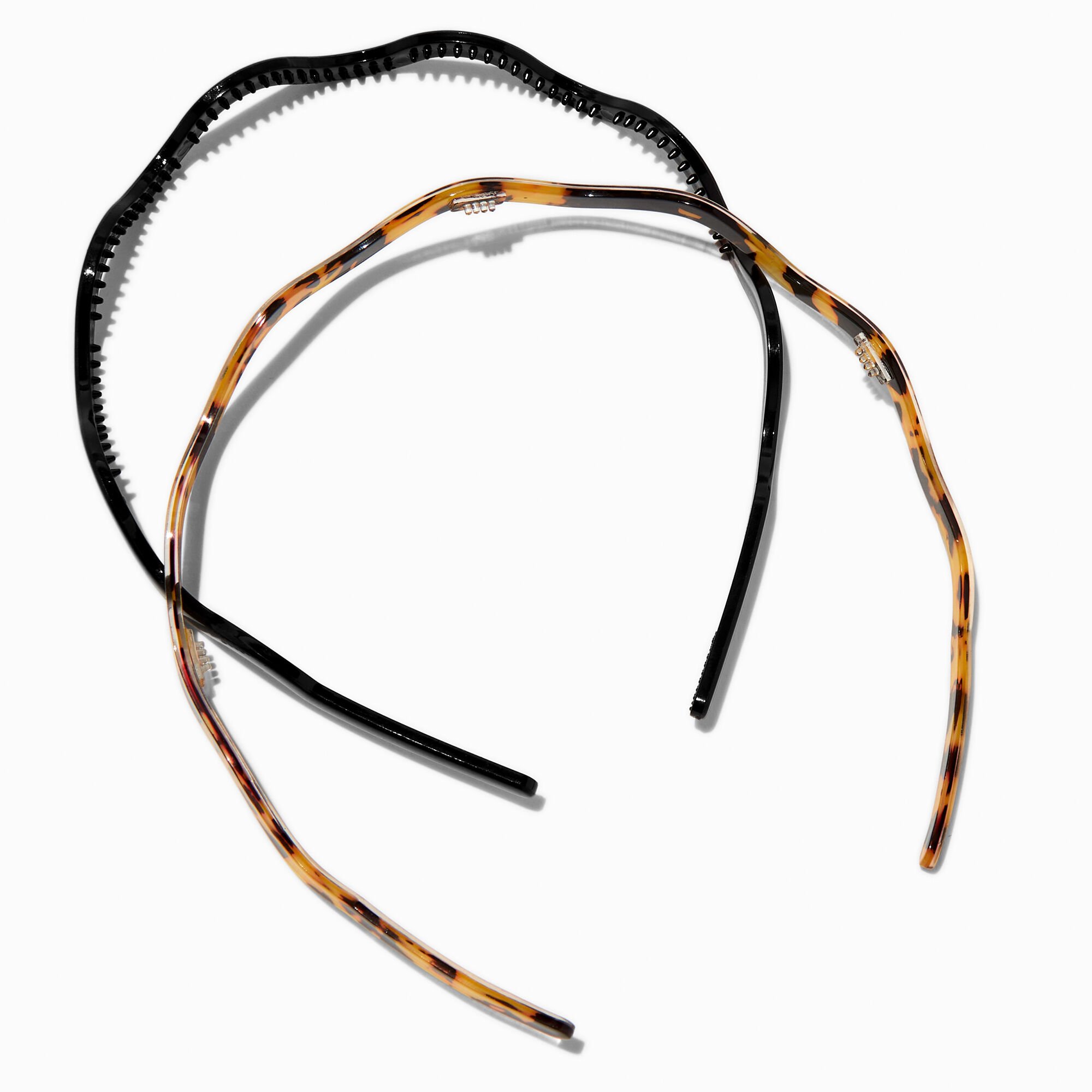 Black & Tortoiseshell Wavy Headbands - 2 Pack,
