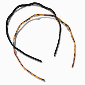 Black &amp; Tortoiseshell Wavy Headbands - 2 Pack,