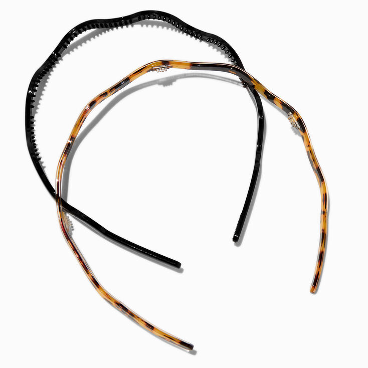 Black &amp; Tortoiseshell Wavy Headbands - 2 Pack,