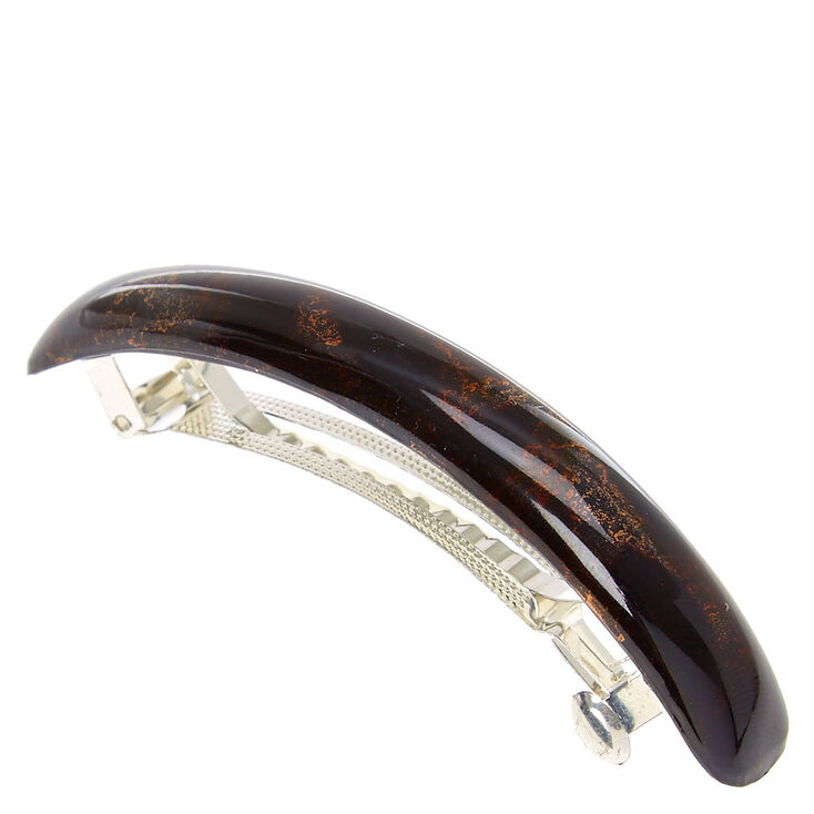Tortoise Shell Hair Barrette - Brown,