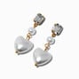 Pearl Heart Linear Drop Earrings,