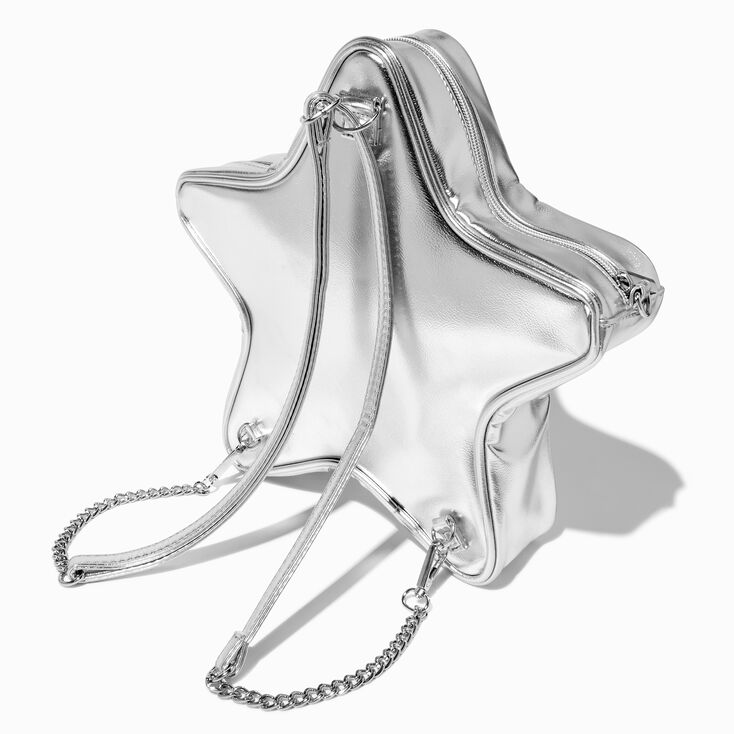 Sparkle Silver-tone Star Small Backpack ,