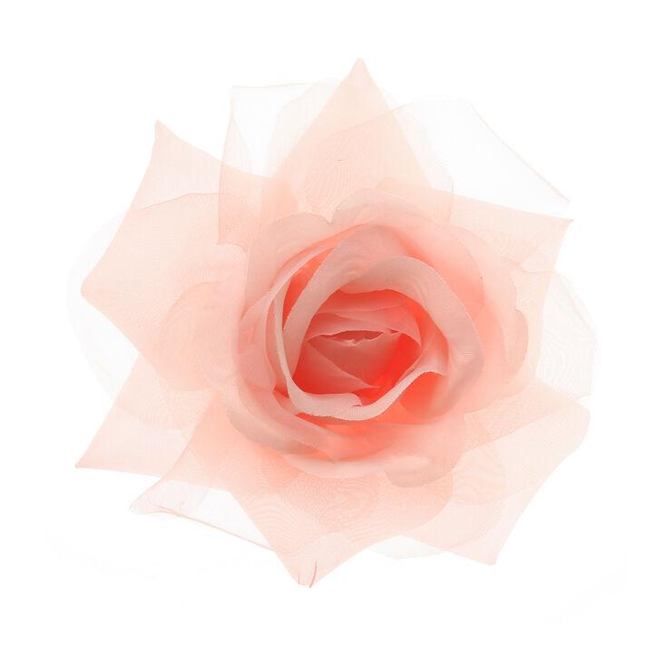 Light Pink Mesh Rose Hair Clip,