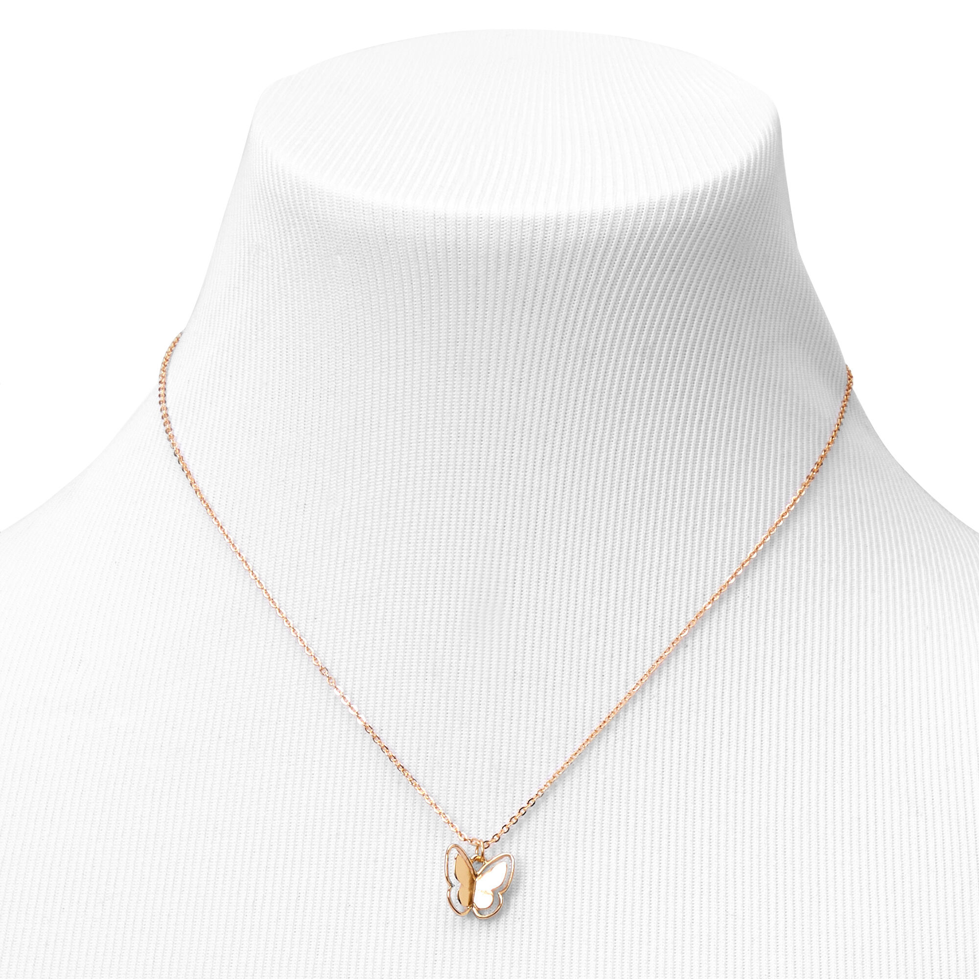 Gold 3D Butterfly Pendant Jewelry Set - 2 Pack,