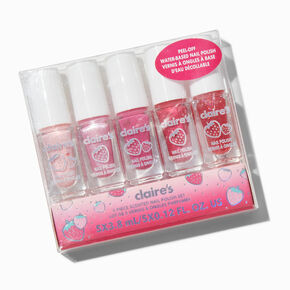 Strawberry Scented Peel-Off Nail Polish Set - 5 Pack,