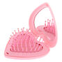 Claire&#39;s Club Heart Bling Pop Up Hair Brush - Pink,