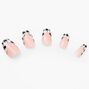 Faux ongles stiletto French manucure pied-de-poule - Lot de 24,