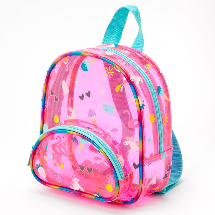 Claire's Club Transparent Mini Backpack - Pink | Claire's