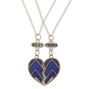 Lot de 2&nbsp;colliers best friends &agrave; pendentif d&rsquo;humeur en forme de c&oelig;ur &agrave; chevrons,