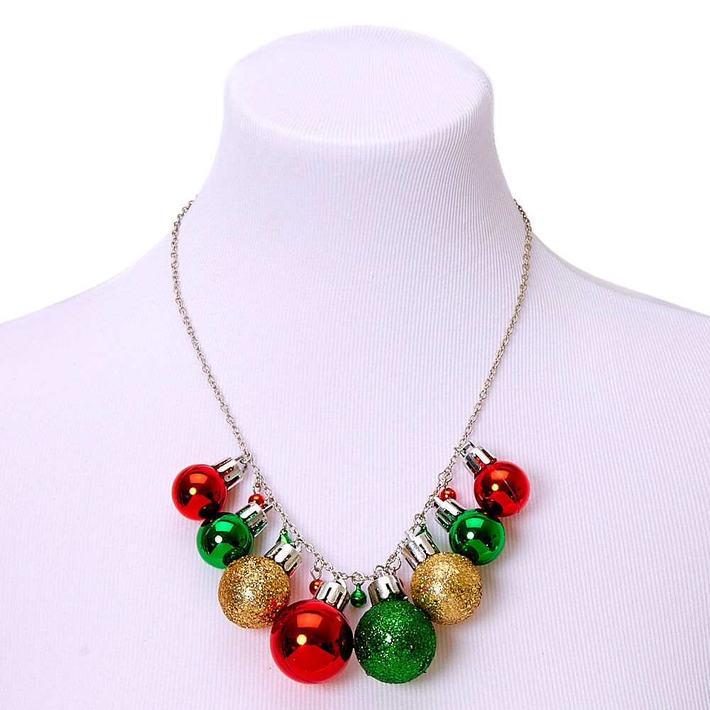 Glitter Ornaments Statement Necklace,
