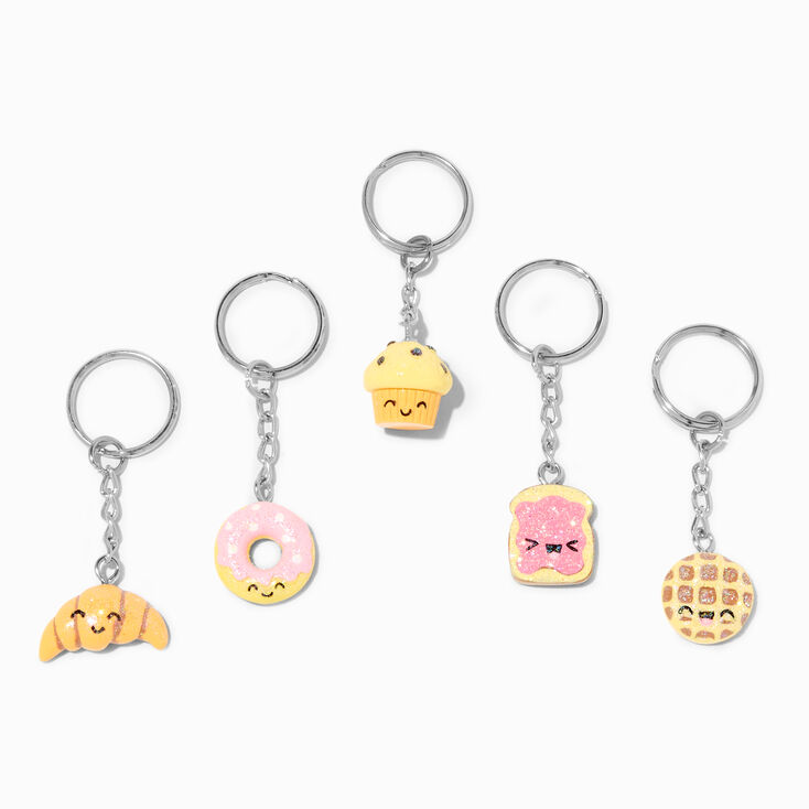 Glitter Breakfast Best Friends Keychains - 5 Pack