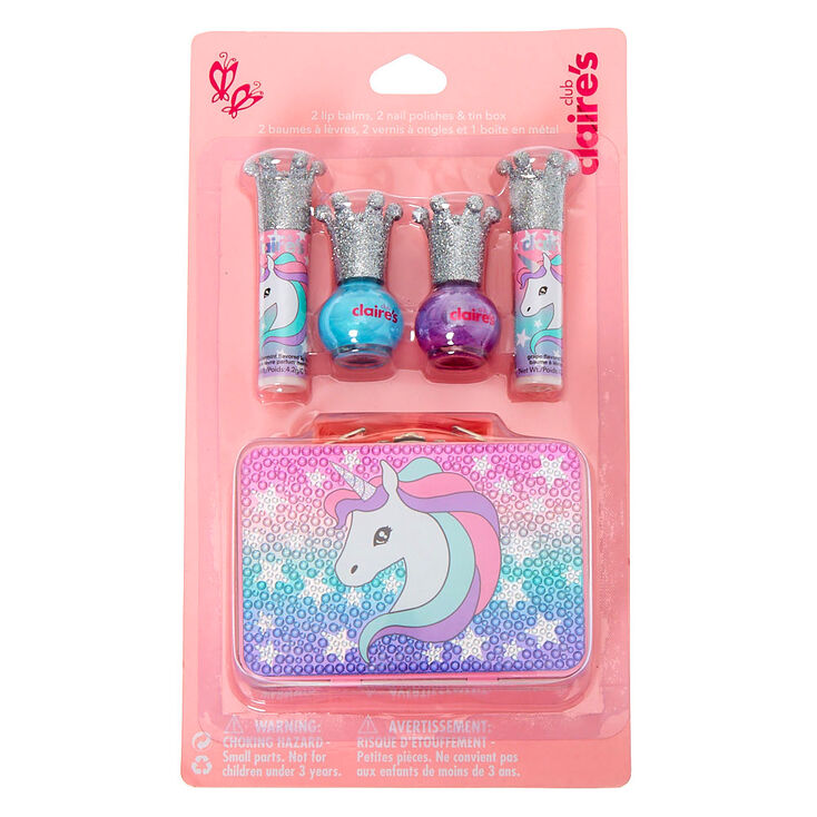 Claire&#39;s Club Miss Glitter the Unicorn Makeup &amp; Tin Set - 4 Pack,