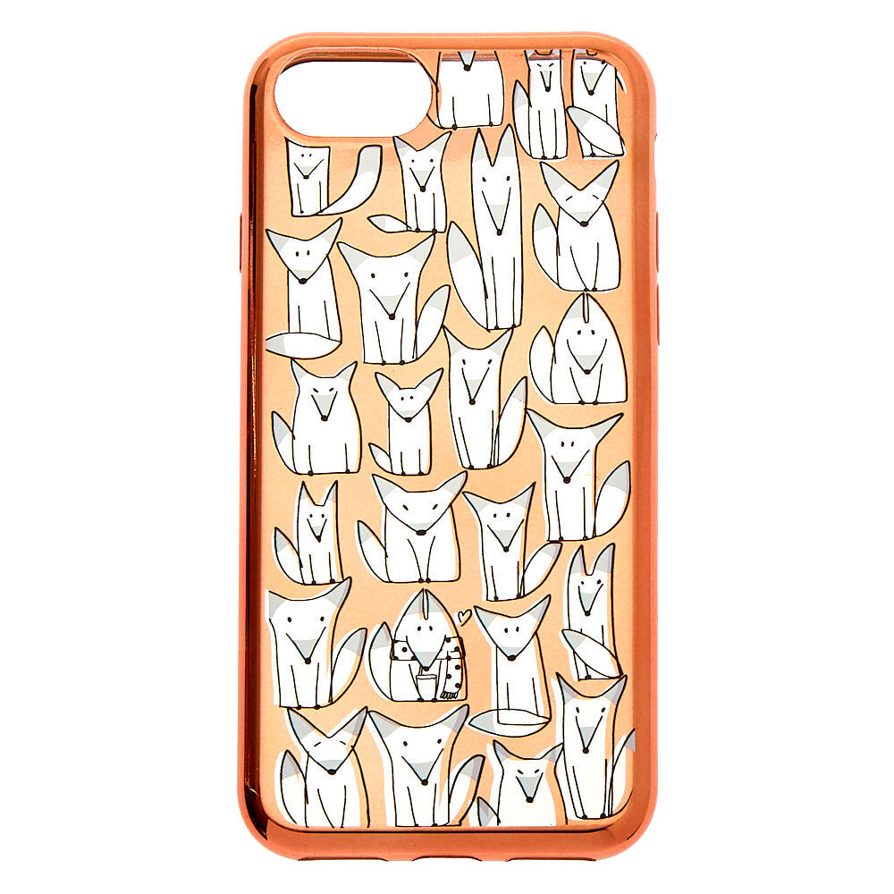 Rose Gold Fox Phone Case - Fits iPhone 6/7/8/SE,