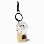 Boba Tea Water-Filled Glitter Keychain,