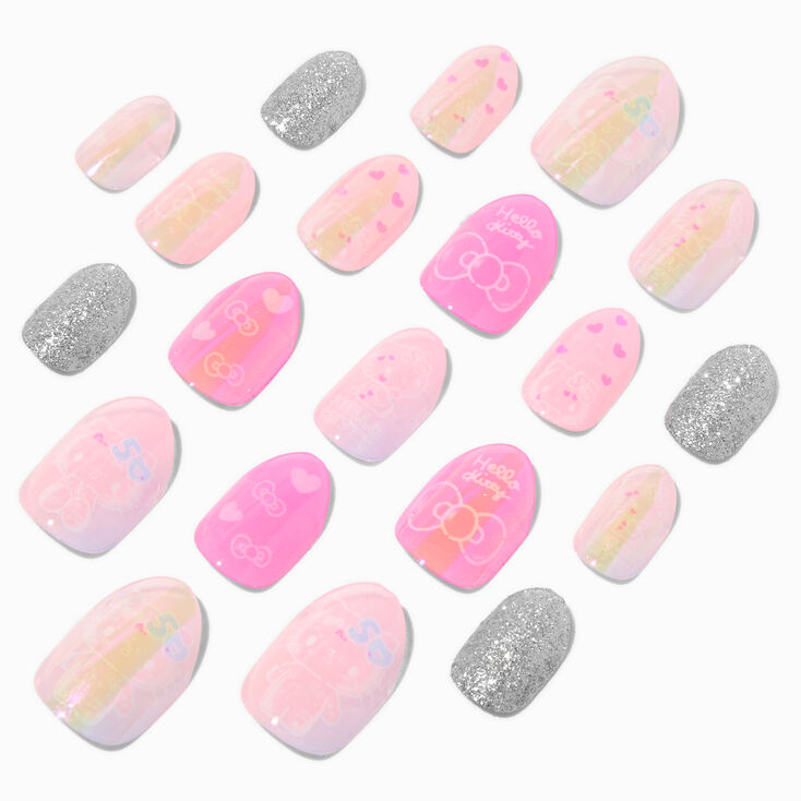 Hello Kitty&reg; 50th Anniversary Claire&#39;s Exclusive Stiletto Press On Faux Nail Set - 20 Pack,