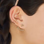 Boucles d&#39;oreille devant-derri&egrave;re g&eacute;om&eacute;triques couleur dor&eacute;,