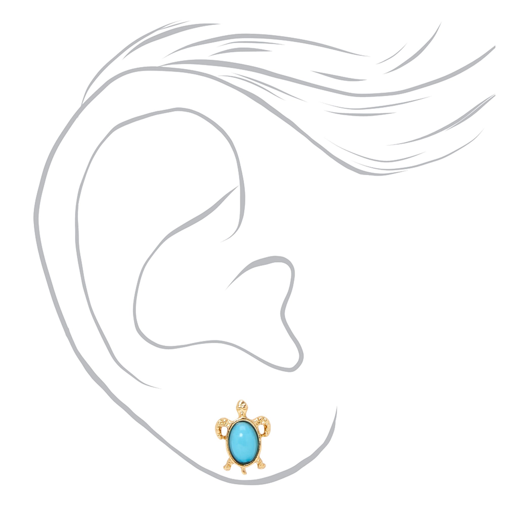 Gold Nautical Stud Earrings - 9 Pack,