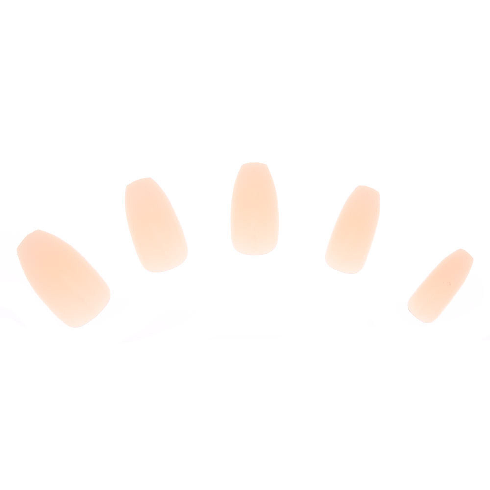 Ombré French Coffin Faux Nail Set - Nude, 24 Pack,