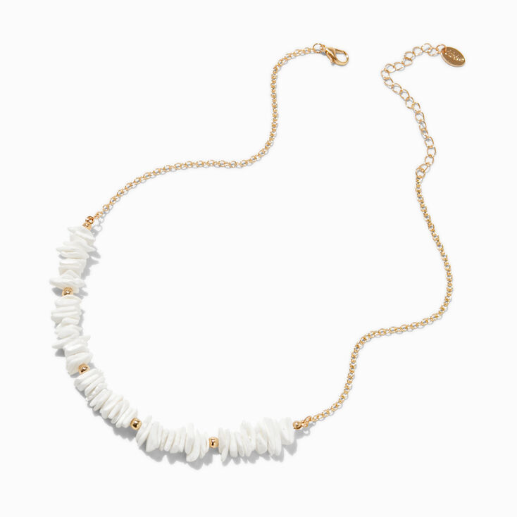 White Puka Shell Choker Necklace,