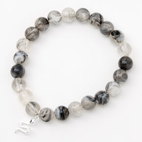 Silver Snake Beaded Stretch Bracelet - Gray,