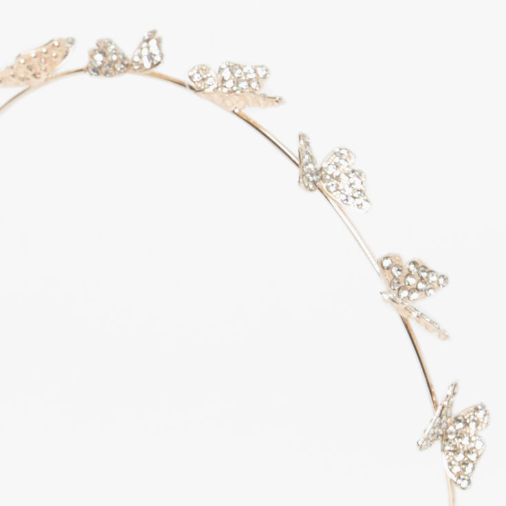 Rose Gold Pav&eacute; Butterfly Headband,