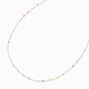 Rainbow Dot Clear Beaded Necklace,