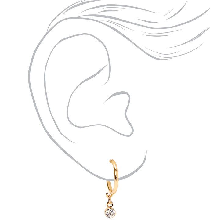 Gold Embellished Geometric Stud &amp; Hoop Earrings - 6 Pack,
