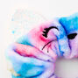 Medium Faux Fur Blue &amp; Pink Tie Dye Cat Hair Scrunchie,