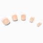 Beige French Square Vegan Faux Nail Set - 24 Pack,