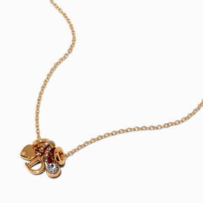 Gold-tone Initial Charm Pendant Necklace - D,