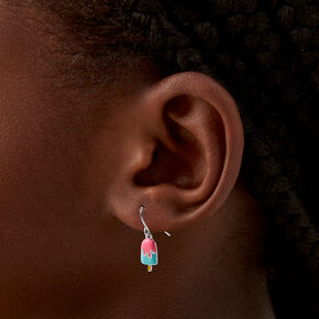Silver 1&quot;Unicorn Popsicle Drop Earrings - 3 Pack,