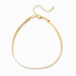 C LUXE by Claire&#39;s 18k Yellow Gold Plated Snake Chain Anklet,