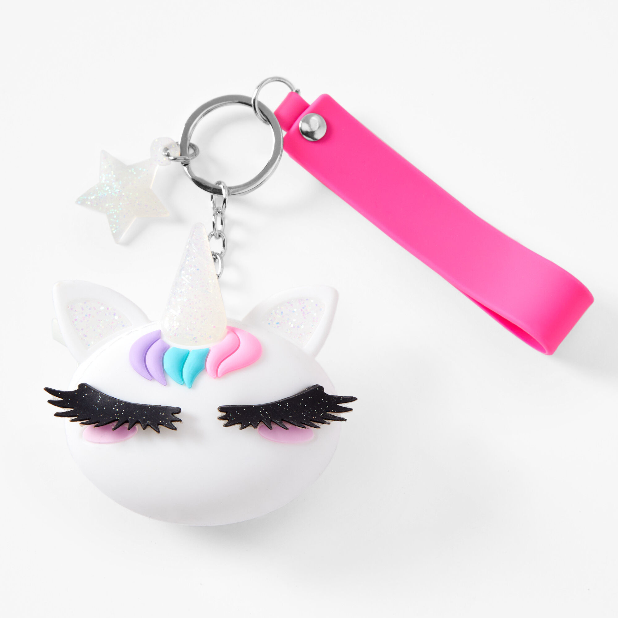 Claire's Porte-clés trio avec balle anti-stress licorne à paillettes