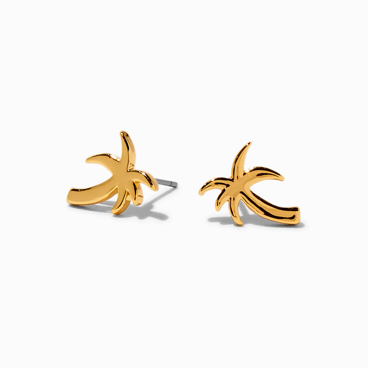 JAM + RICO x Claire&#39;s 18k Yellow Gold Plated Palm Tree Stud Earrings,