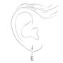 Silver Embellished Initial Huggie Hoop &amp; Stud Earrings - 3 Pack, E,