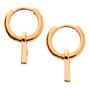 Gold 10MM Initial Huggie Hoop Earrings - P,