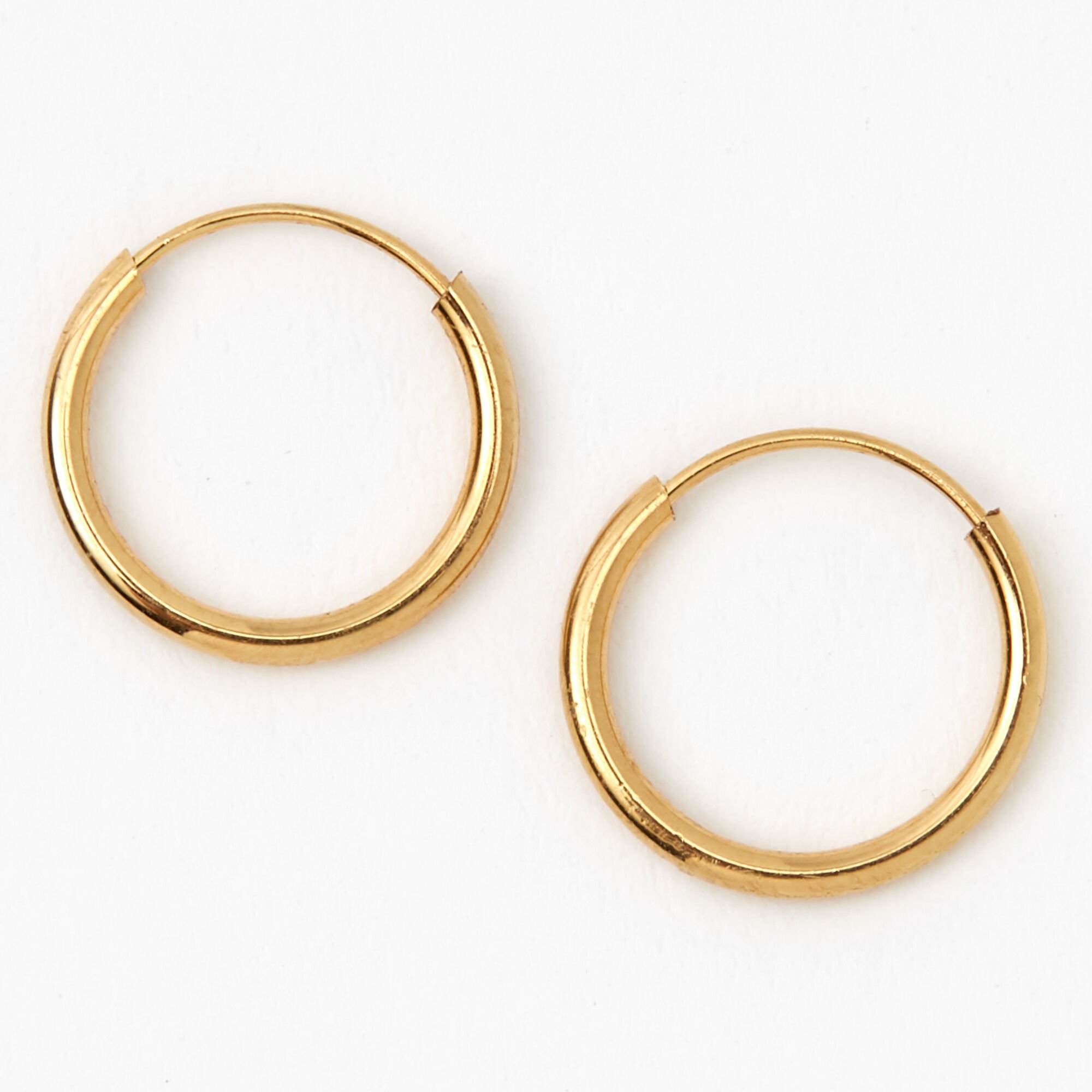 18ct Gold Plated 10MM Hoop Earrings