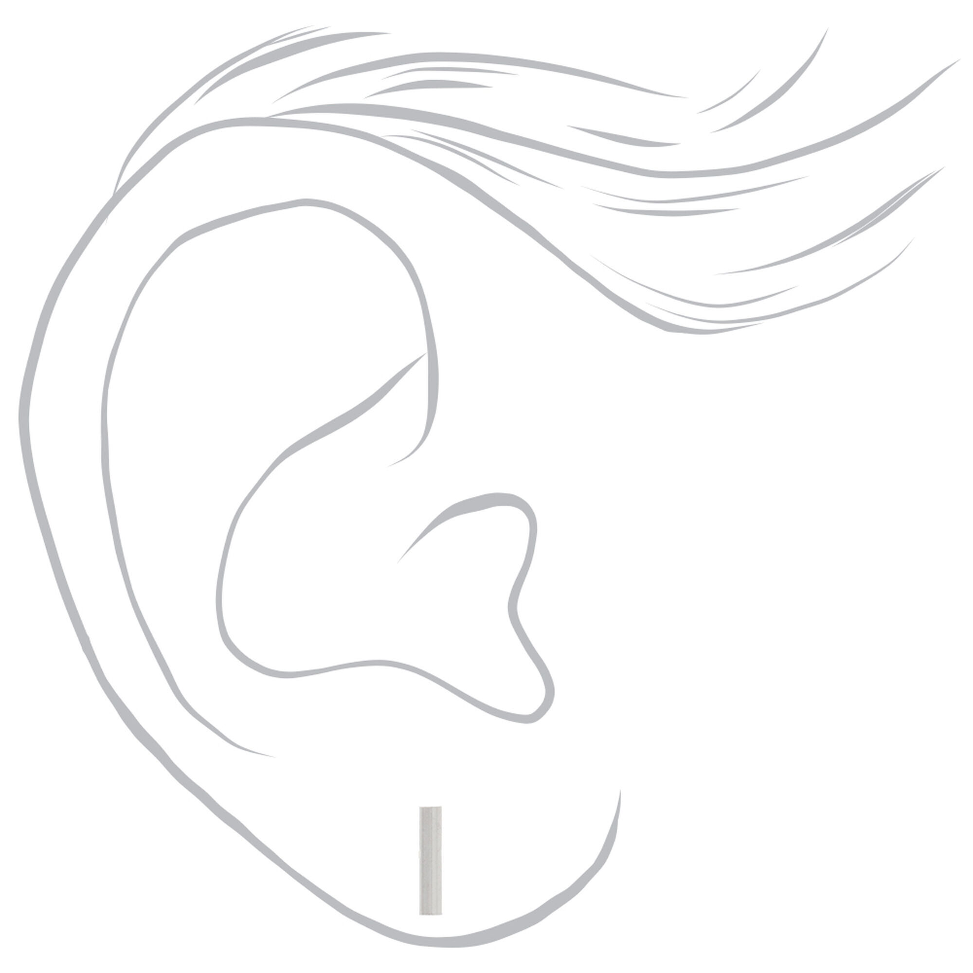 Sterling Silver Metal Bar Stud Earrings,