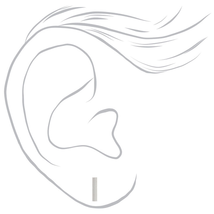 Sterling Silver Metal Bar Stud Earrings,